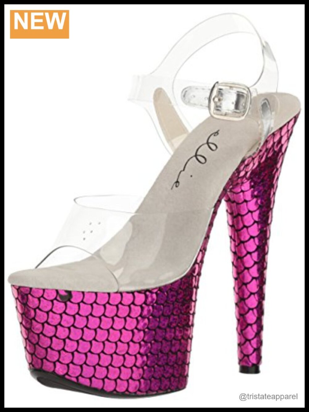 Ellie Shoes Women's 709-mermaid Platform Sandal Buckle Glitter Adjustable
